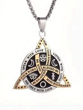 ⭐️ NEW Celtic Pendant Necklace in Gold and Black